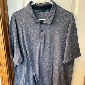 Men’s XL short sleeved collared Perry Ellis blue gray polo shirt